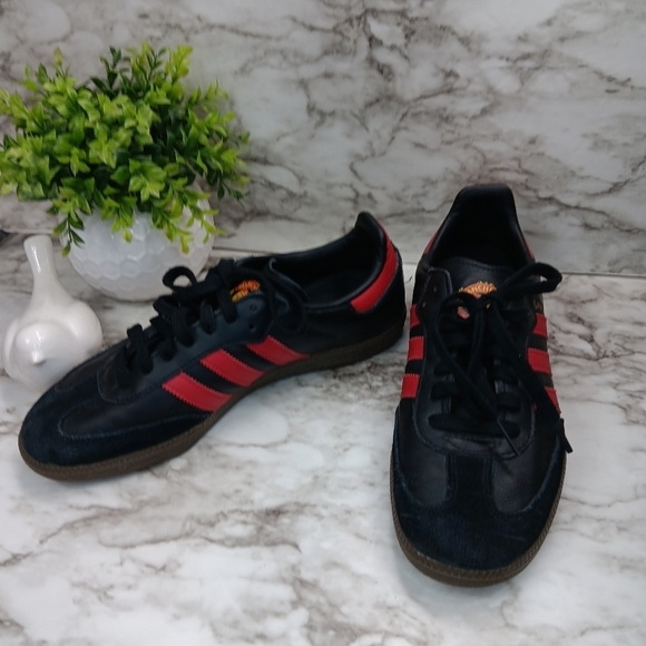 ADIDAS Samba Team Manchester United Sneakers Shoes Men's Size 7.5 Black - Picture 12 of 13